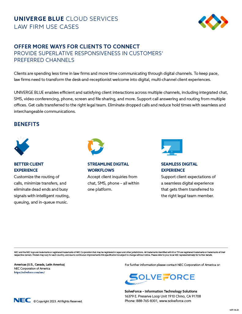 Univerge Blue Cloud Services Legal Services SolveForce1024_4
