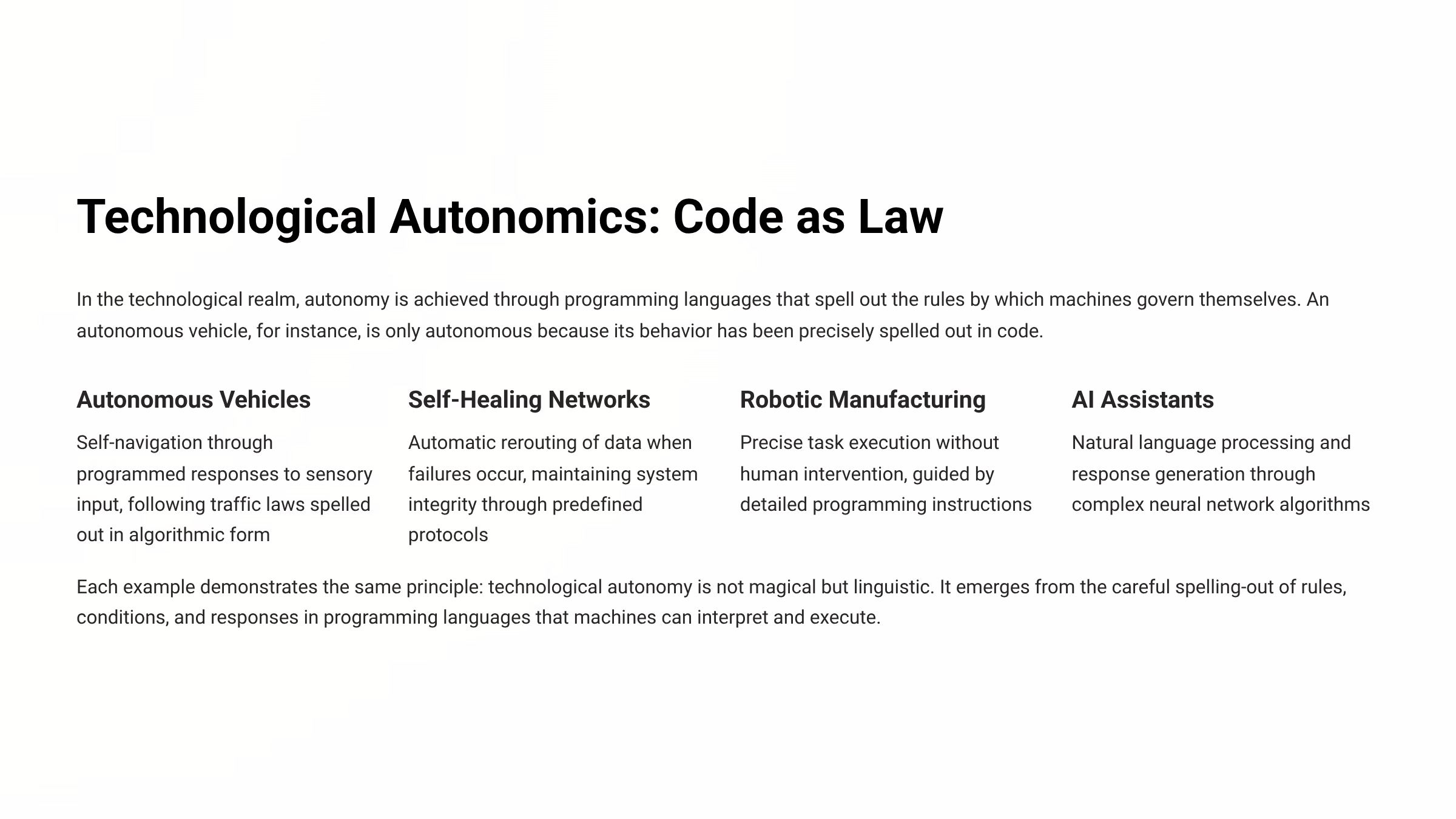 Autonomics: The Law of Self