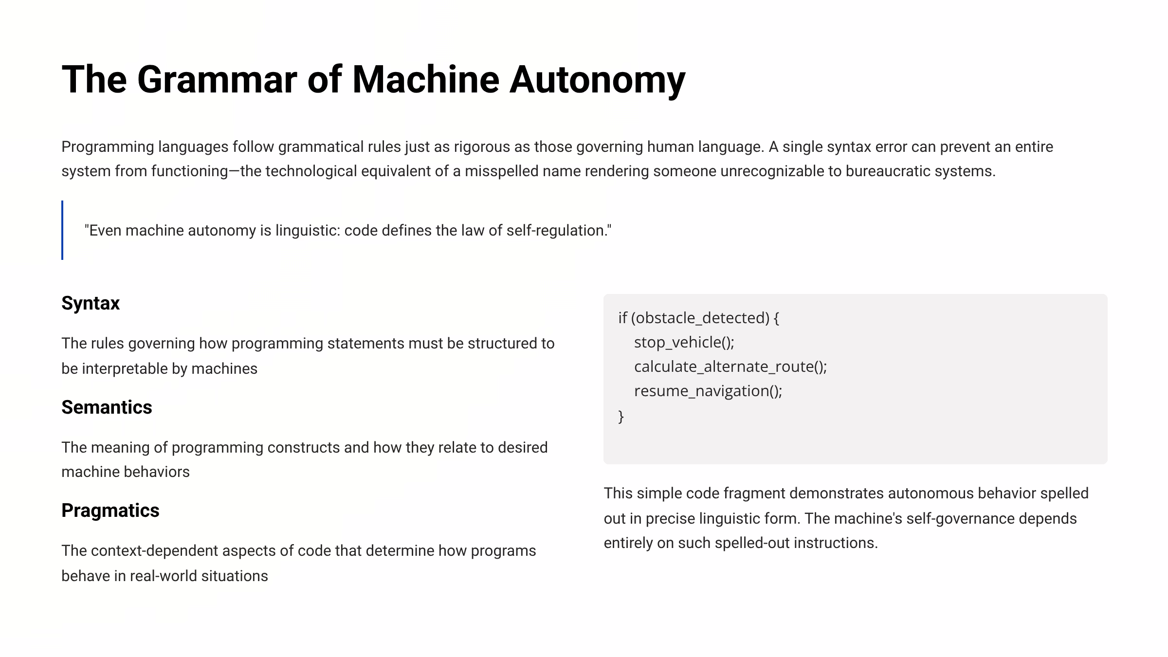 Autonomics: The Law of Self
