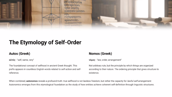 Autonomics: The Law of Self