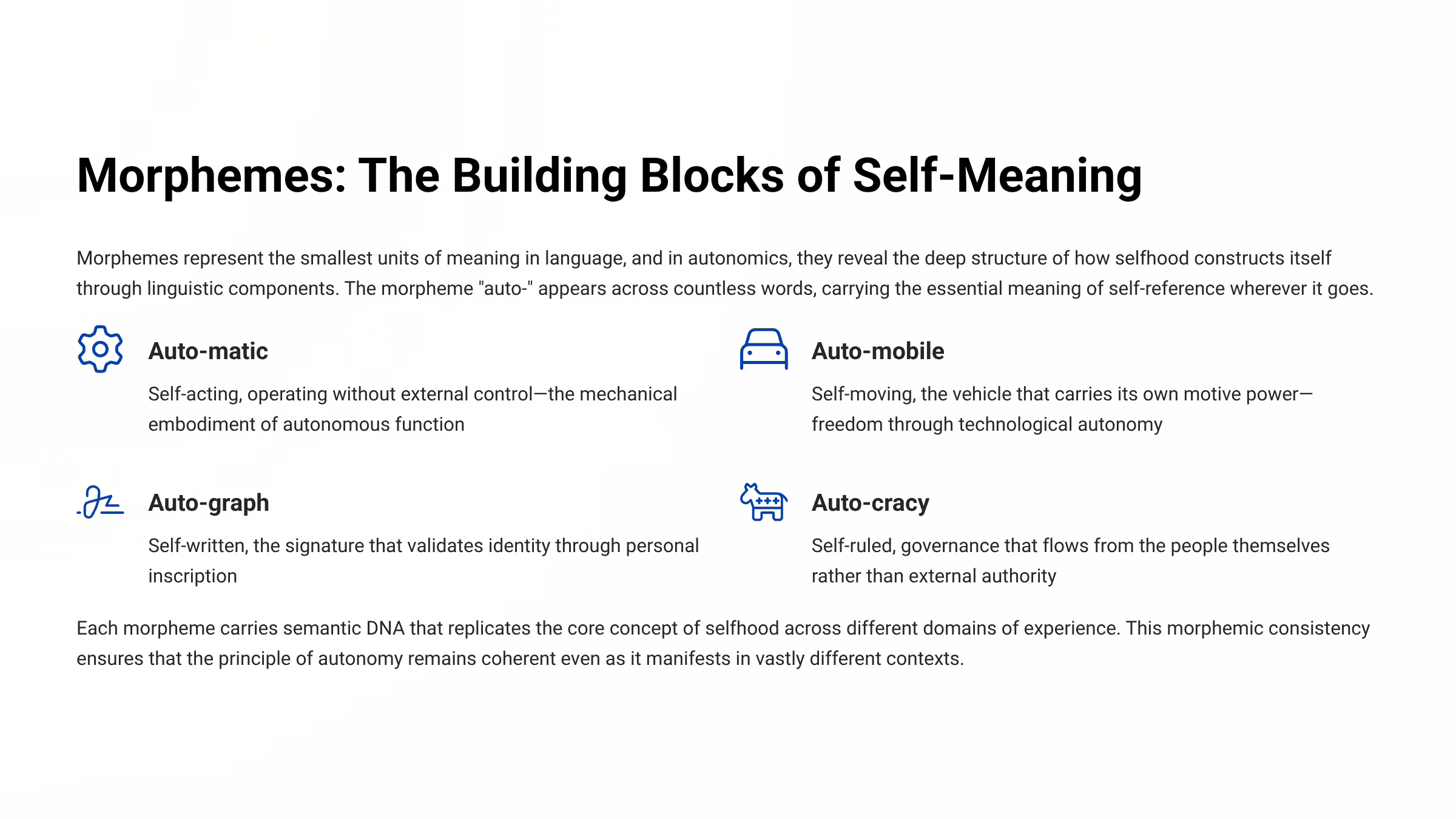 Autonomics: The Law of Self